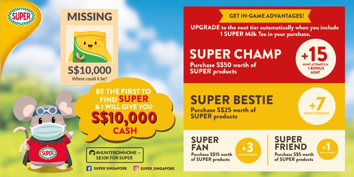 Keep Calm, Drink Tea, Find SUPER — S$10,000 CASH PRIZE to be given away in SUPER Virtual Hunt Campaign