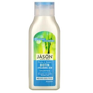 Jason Natural, Thicken & Restore Biotin + Hyaluronic Acid Shampoo, 16 fl oz (473 ml)