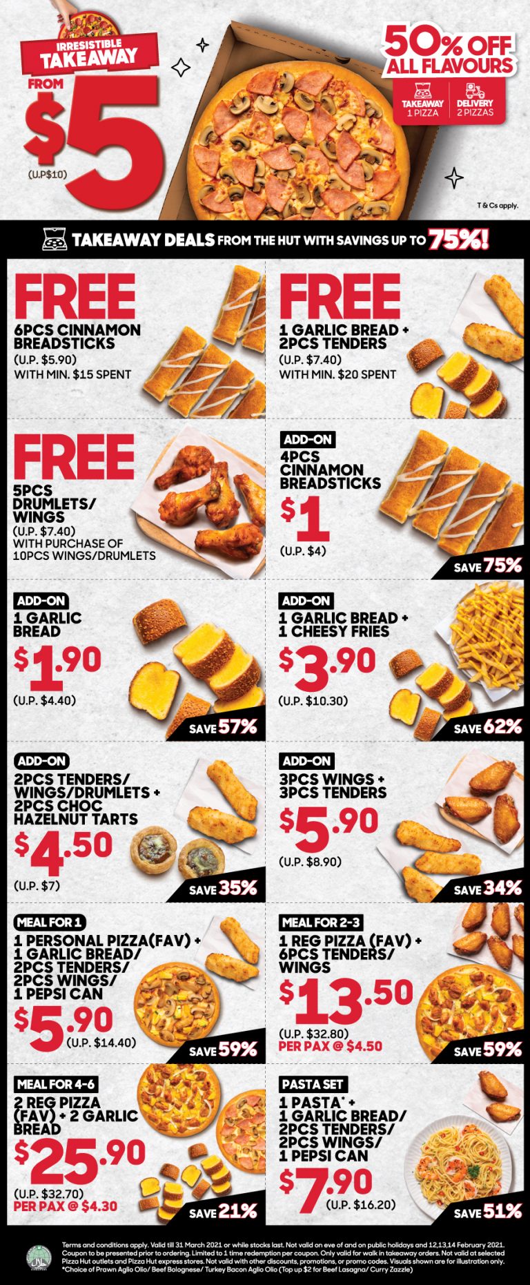 24 Pizza Hut Coupon Deals For Delivery & Takeaway From Now Till 31 Mar