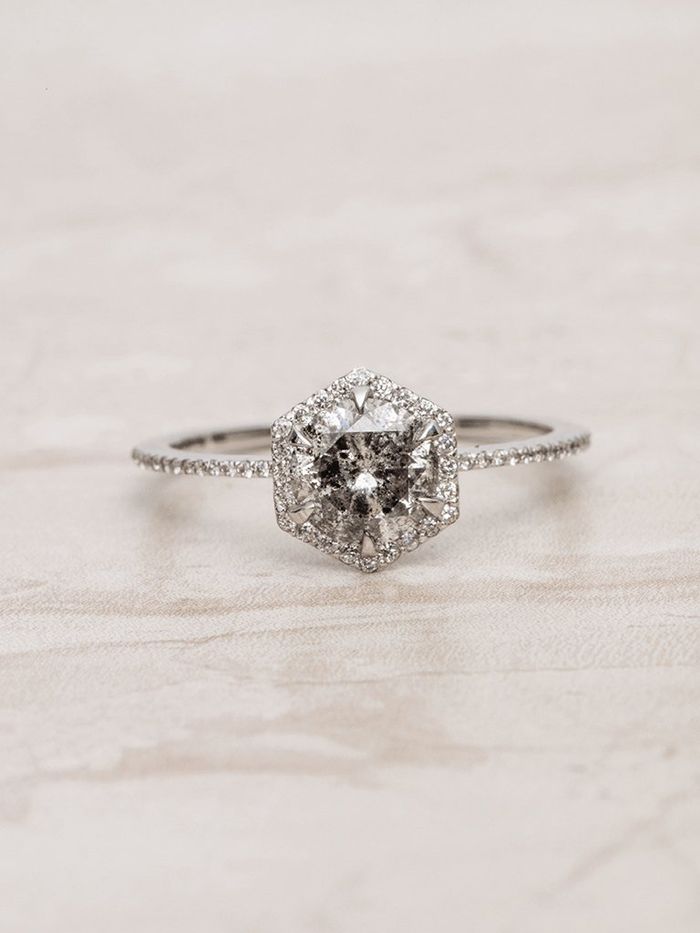 hexagonal halo ring