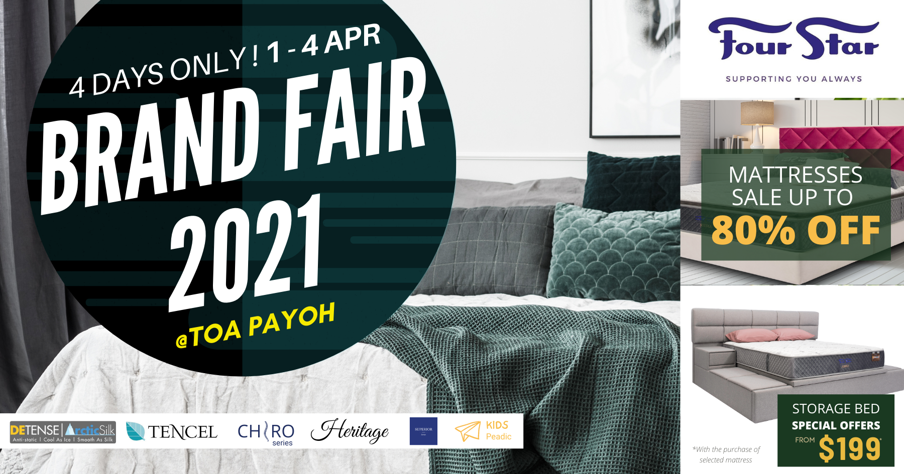 Four Star Mattress Brand Fair 2021 Has Up To 80% Off Premium Mattresses From 1 - 4 Apr 21