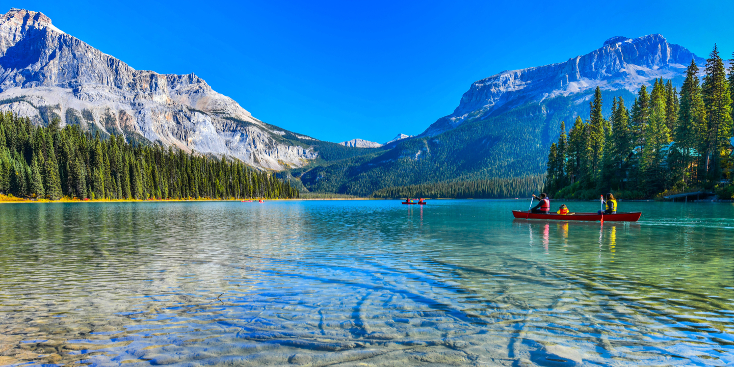 Canada waters and mountain peaks