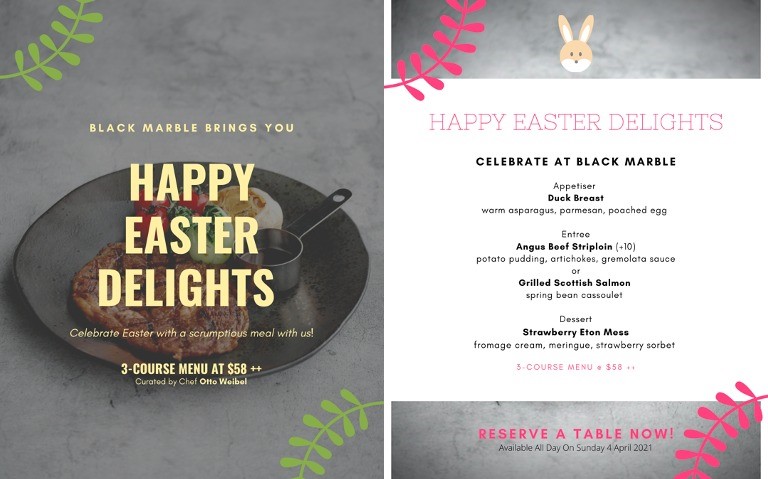 Celebrate Easter with an exquisite menu specially curated by renowned Chef Otto Weibel