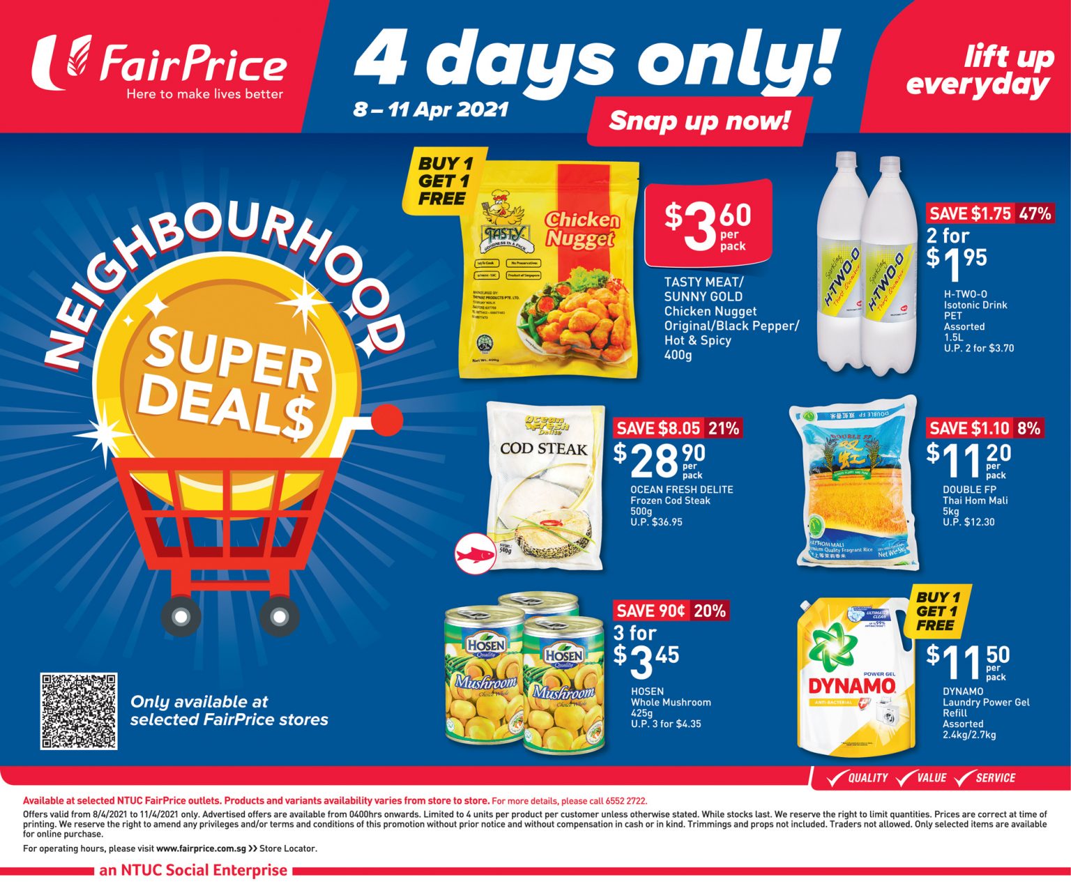 FairPrice 4 days only neighbourhood super deals till 11 April 2021