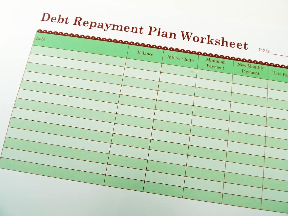 debt repayment plan template