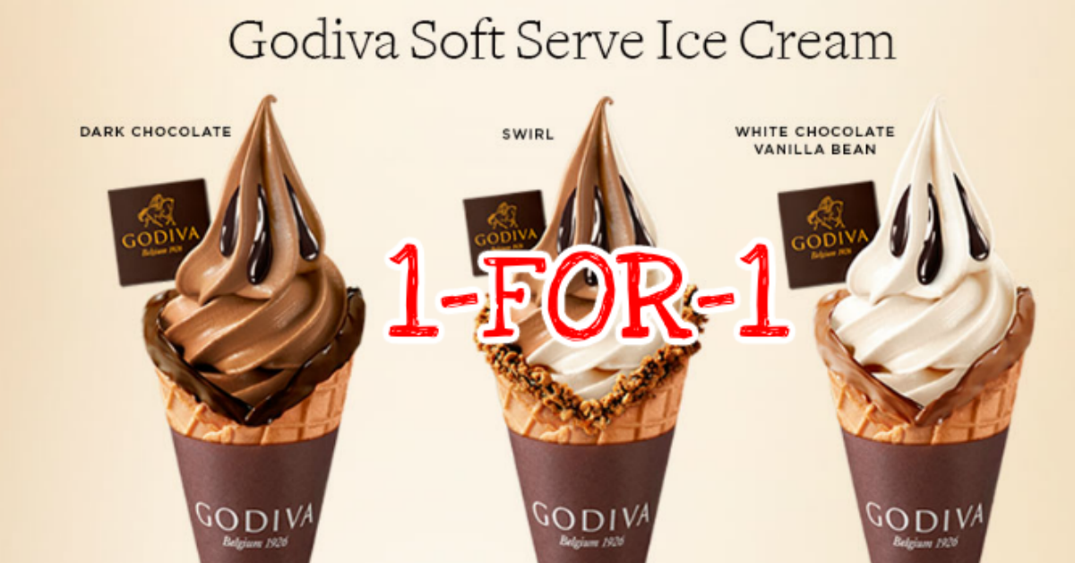 1-for-1 GODIVA soft serves at Bugis Junction from 27 - 29 Apr 21