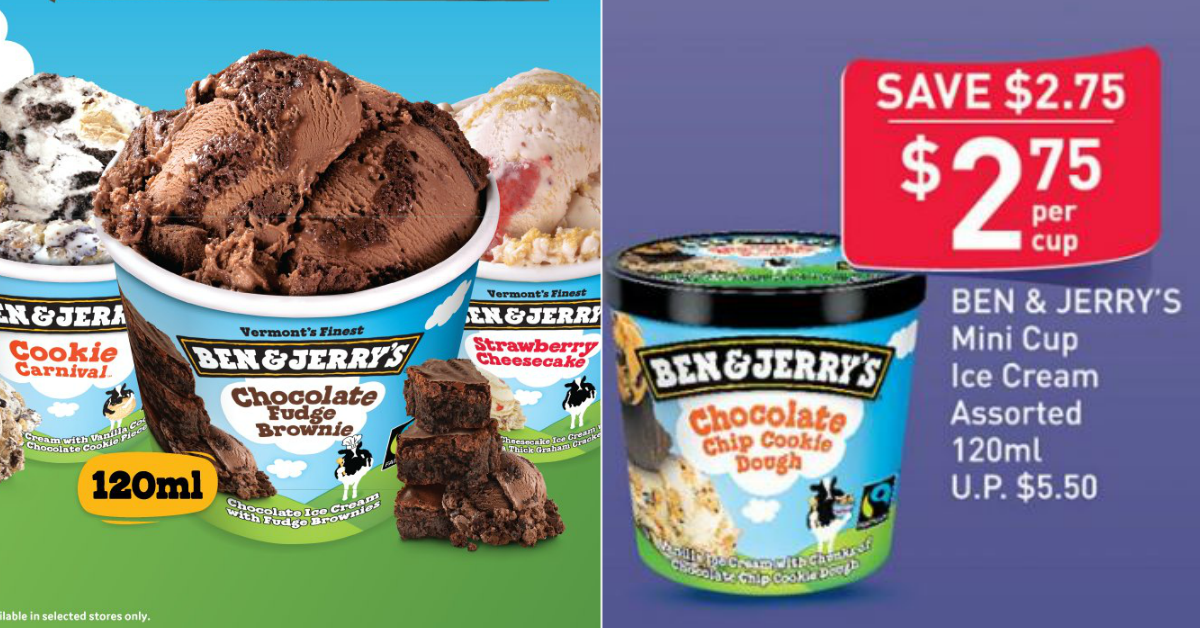 FairPrice Has 50% Off Ben & Jerry's Mini Cups, Which Means You Pay Only $2.75 For A Huge Scoop (U.P. $5.50)
