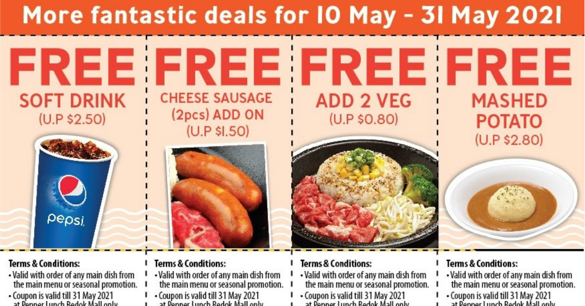 4 Pepper Lunch Coupons You Can Use From 10 - 31 May 2021