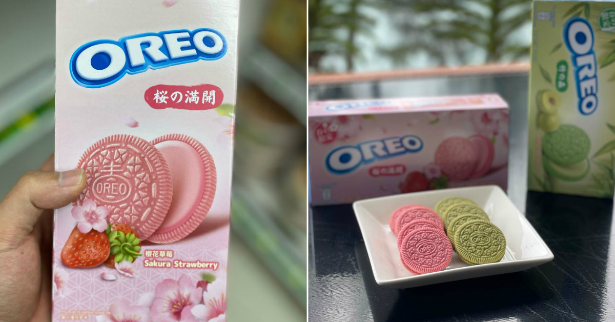 Oreo cookies in pink and green colours now available