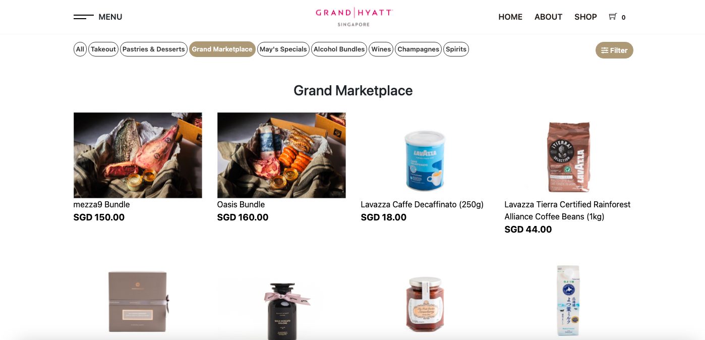 Grand Marketplace's homepage