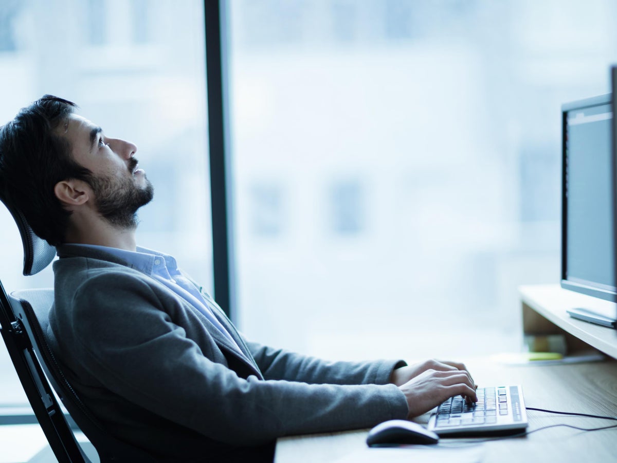 a man stressed at work