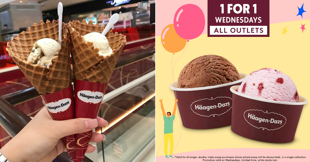 Häagen-Dazs's 1-FOR-1 offer now available at 𝐚𝐥𝐥 𝐨𝐮𝐭𝐥𝐞𝐭𝐬 on 19 May 21