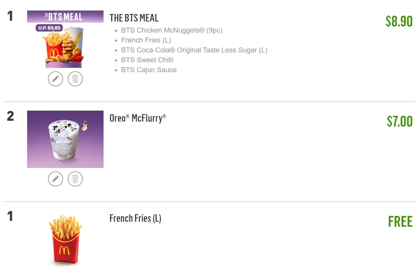 Ordering the BTS Meal on McDelivery? Use these coupon codes to get free treat for the month of June! - 1