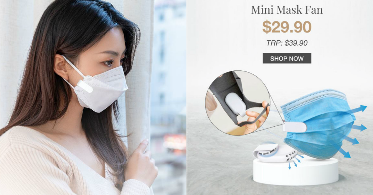 IUIGA selling mini mask fan for S$29.90 so you can keep cool when you wear a mask