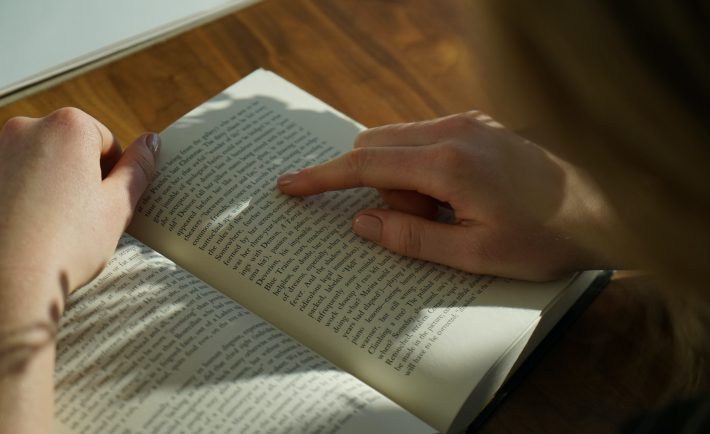 a person reading a book