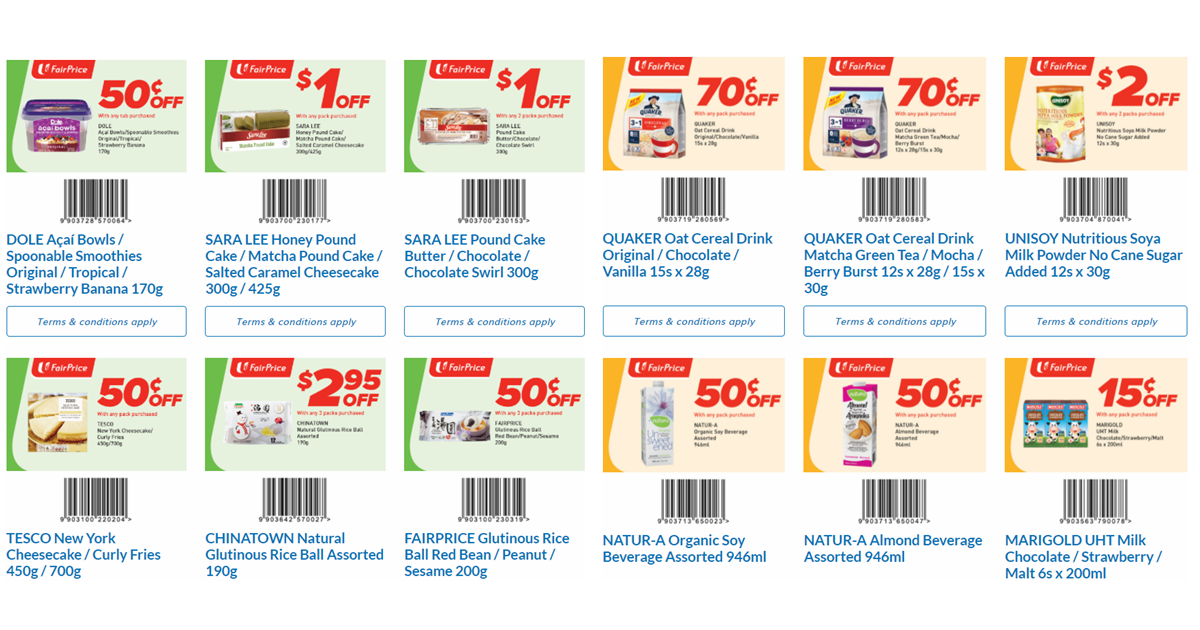 Over 500 FairPrice eCoupons For Use From 1 Jul - 30 Sep 2021