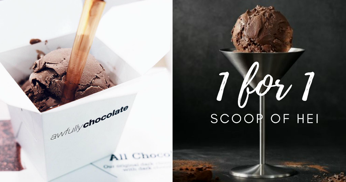 Awfully Chocolate offering 1-for-1 scoop of Hei ice cream from now till 31 July 2021