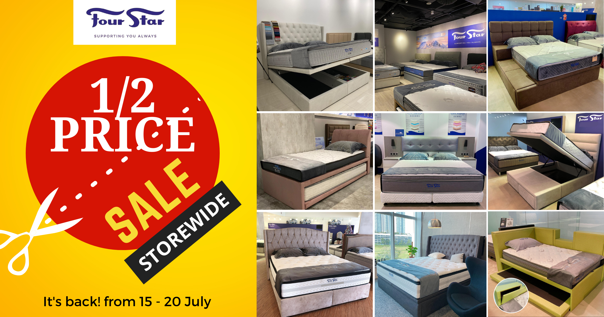 Four Star Half Price Sale is back from 15 July – 20 July