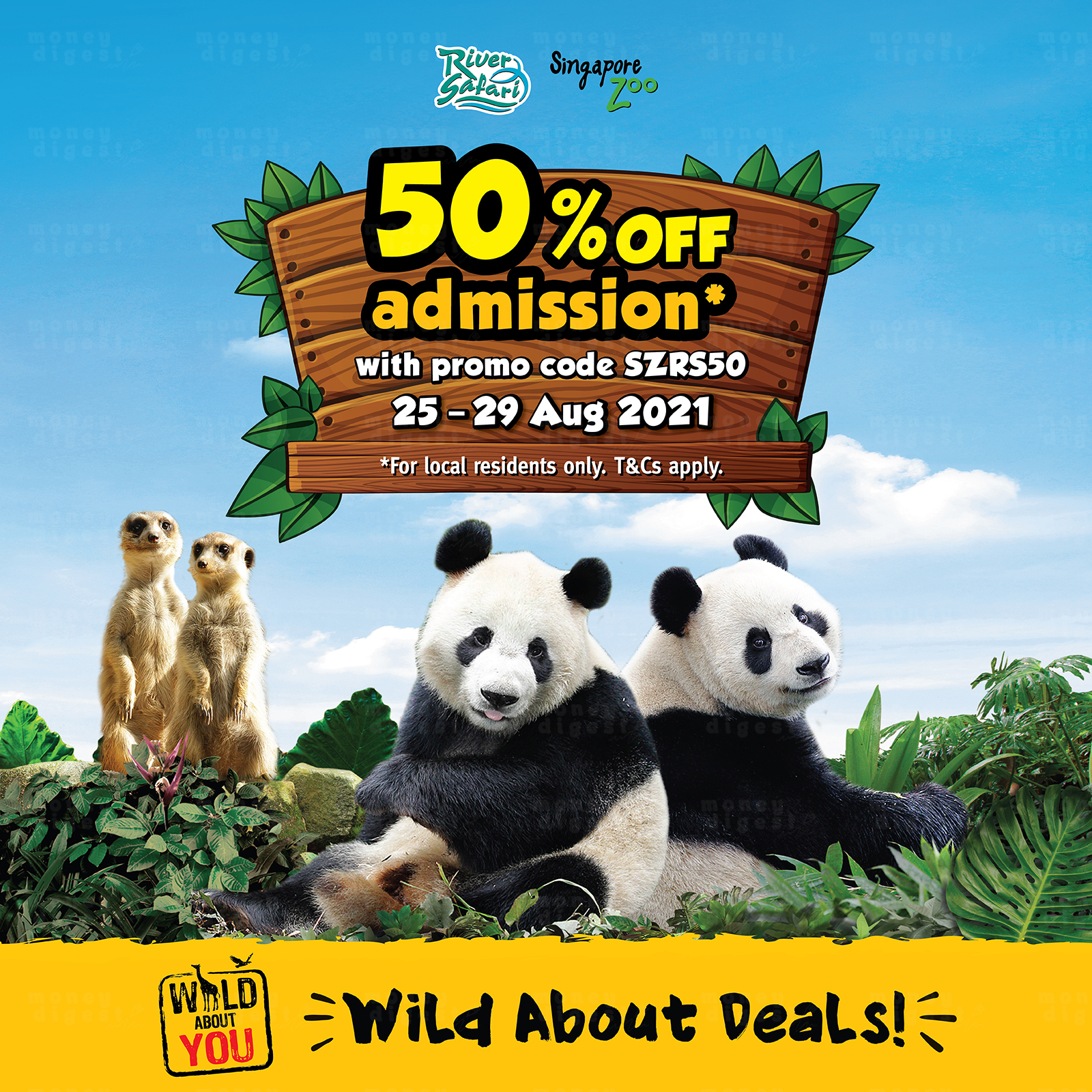 50% off admission to Singapore Zoo and River Safari for local residents