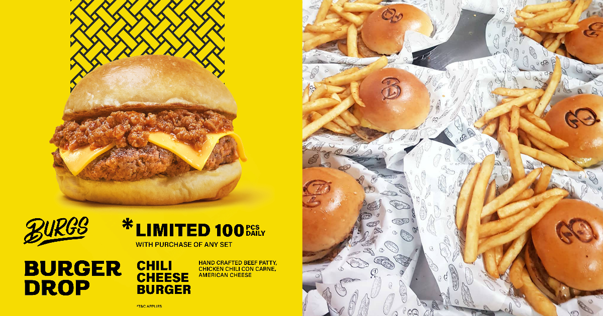 Get a FREE Chilli Cheese Burger at Burgs newest 313@somerset outlet for a limited time only!