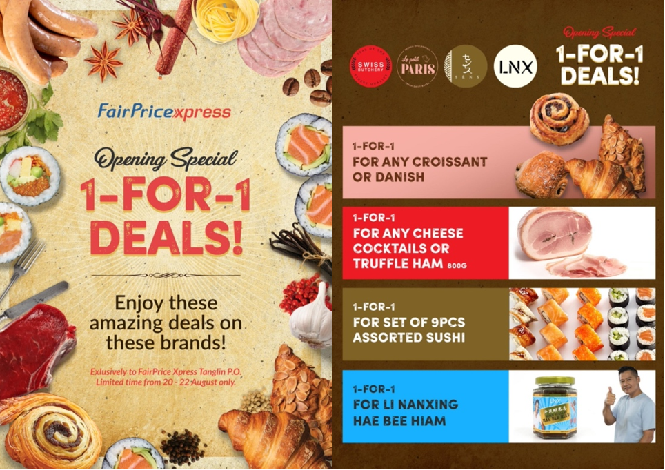 [Opening Special] 1-for-1 deals on Truffle Ham, Chef Justin Quek’s Ready-to-eat Meals, Ah Ge Hae Bee Hiam and more! For one weekend only at FairPrice Xpress @ Tanglin!