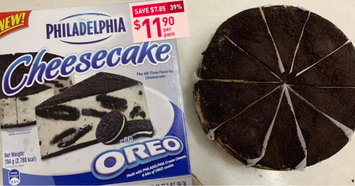 Philadelphia Oreo Cheesecake on sale at FairPrice for S$11.90 (U.P. S$19.75)