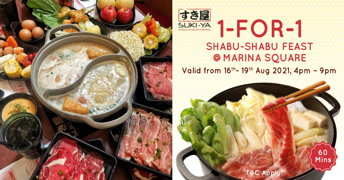 SUKI-YA has 1-for-1 Shabu Shabu buffet at Marina Square from $12.45++ per person