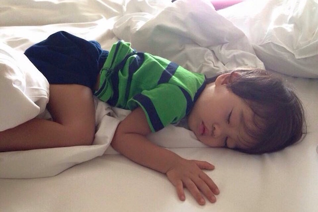 a toddler napping
