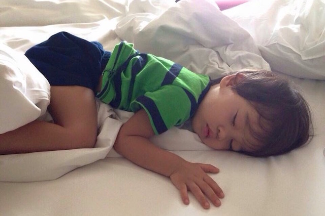 a toddler napping