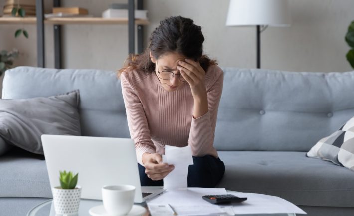 a woman facing financial anxiety