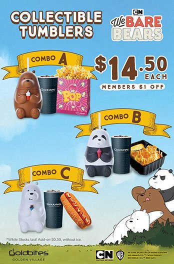 We Bare Bears Collectible Tumblers Now Available At Golden Village - 1