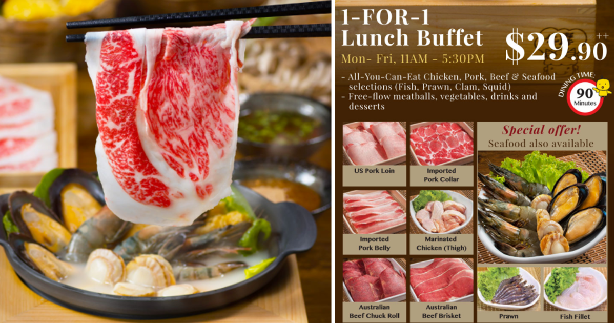 Japanese shabu shabu restaurant in Bugis Junction offers 1-for-1 lunch buffet at $29.90++!