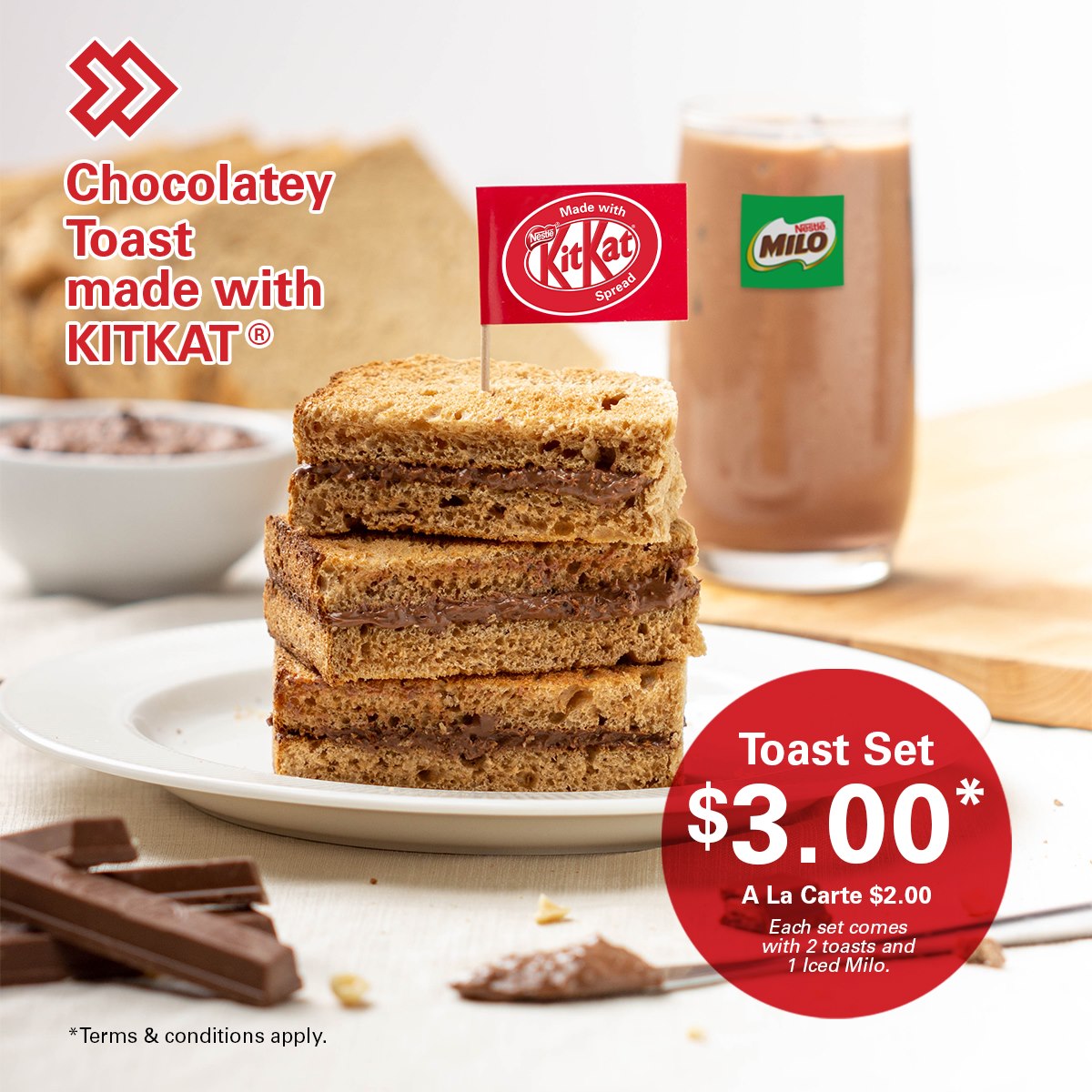 Kopitiam & Foodfare outlets has KitKat Toast from now till 30 Sep 21 - 1