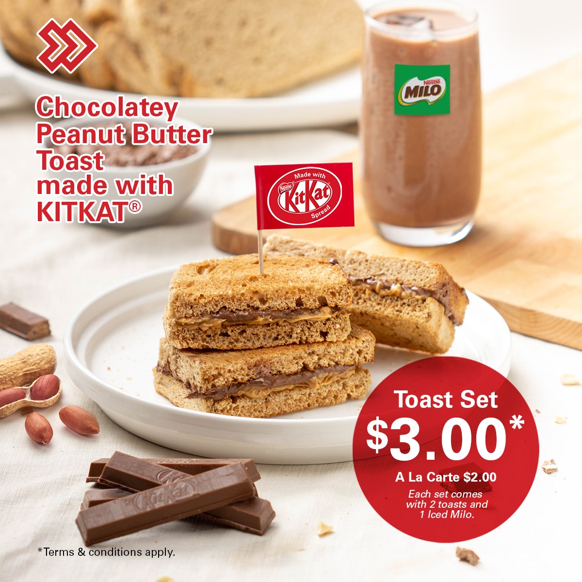 Kopitiam & Foodfare outlets has KitKat Toast from now till 30 Sep 21 - 2