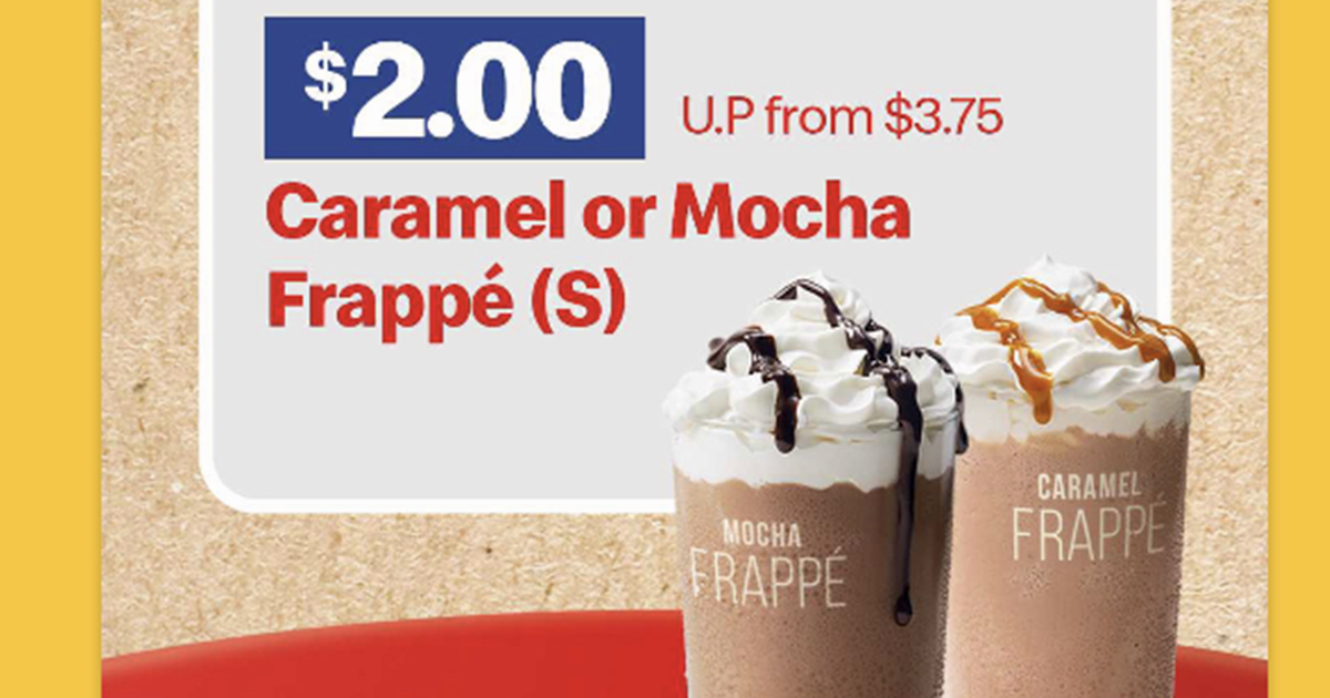 $2 Caramel or Mocha Frappé (U.P. from $3.75) now available at McDonald's, with any purchase