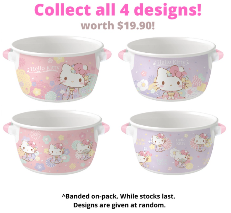Free limited-edition Hello Kitty Kimono Styled bowls with purchase of Darlie toothpastes - 1