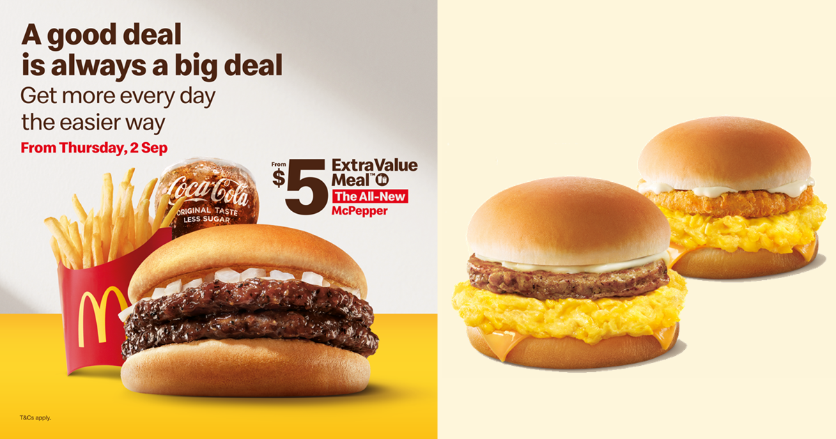 McDonald's launches new $5 McPepper Extra Value Meal™ from 2nd Sep; Scrambled Egg Burgers also available