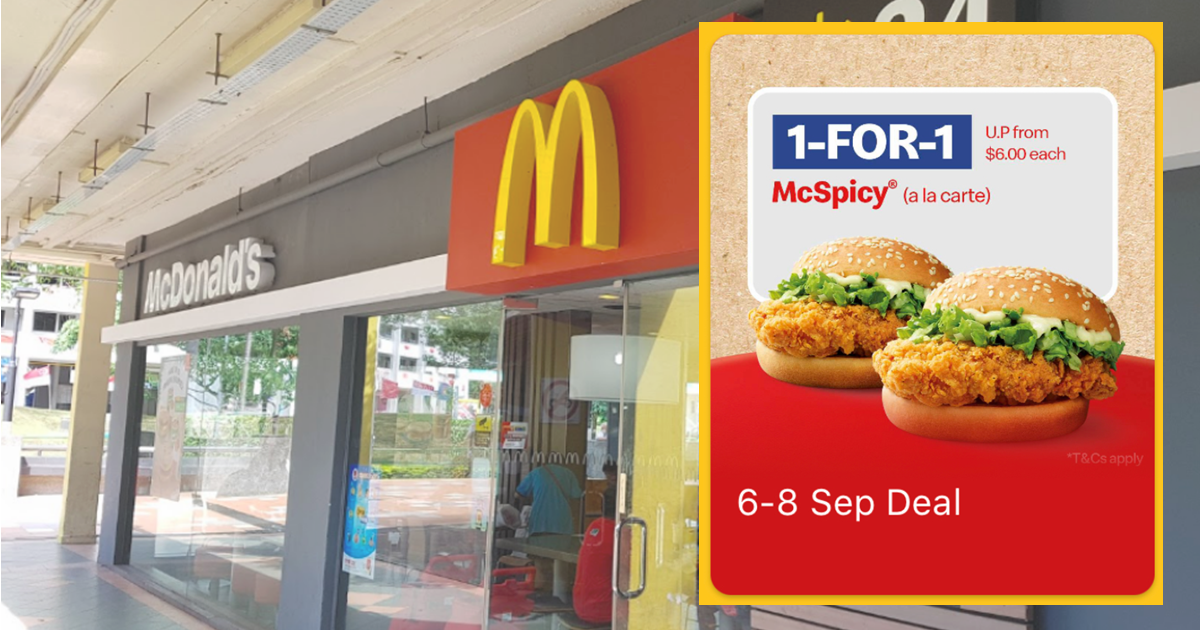 1-FOR-1 McSpicy Burger at McDonald's from 6 - 8 September 2021