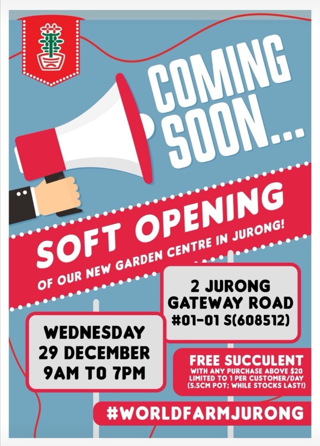 World Farm Plant Nursery To Open New Outlet At Jurong On 29 Dec 21, Gives Free Succulent With Purchase Above $20 - 3