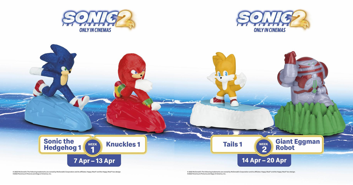 NEW McDonald's Sonic the Hedgehog 2 Happy Meal® Toys Now Available From