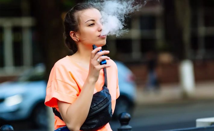 a teenager smoking