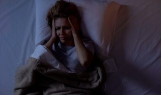 a woman frustrated after a nightmare