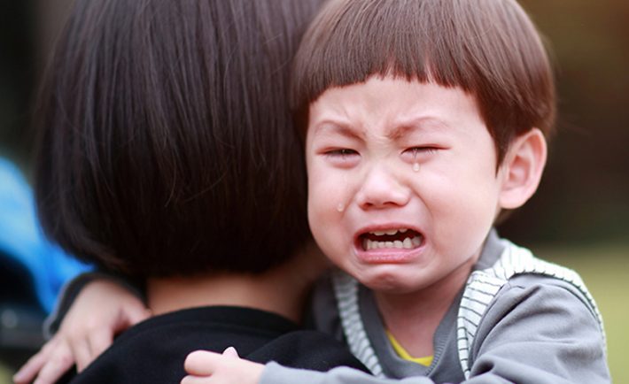 toddler crying