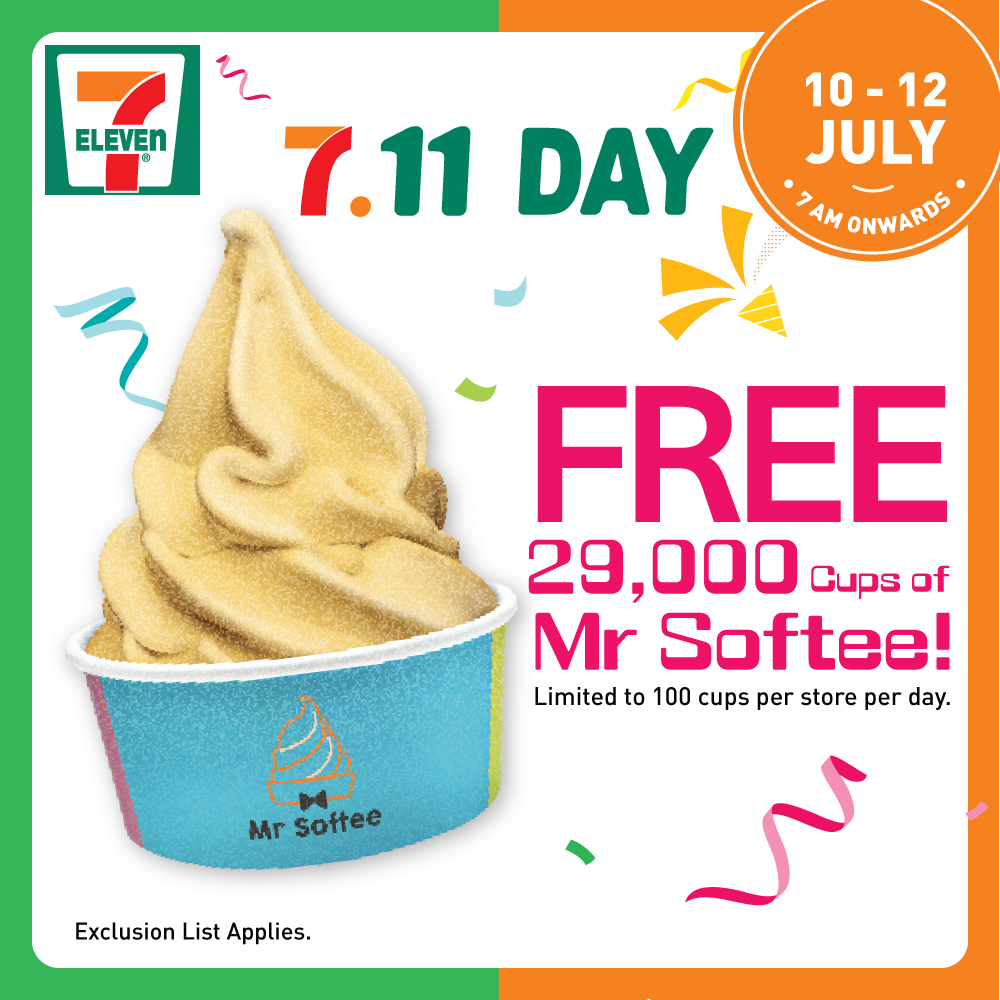 Lobang: FREE Mr Softee and 7Cafe Banana beverages at 7-Eleven from 10 - 12 Jul 22 - 3