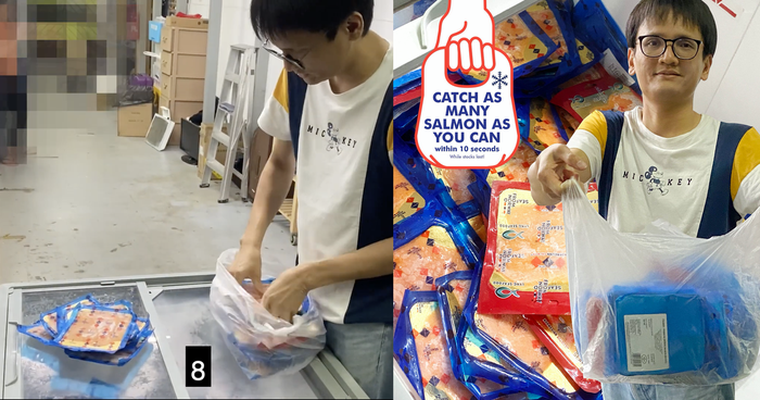 Lobang: Fill a bag with as many packets of salmon as you can for just $10 - 1