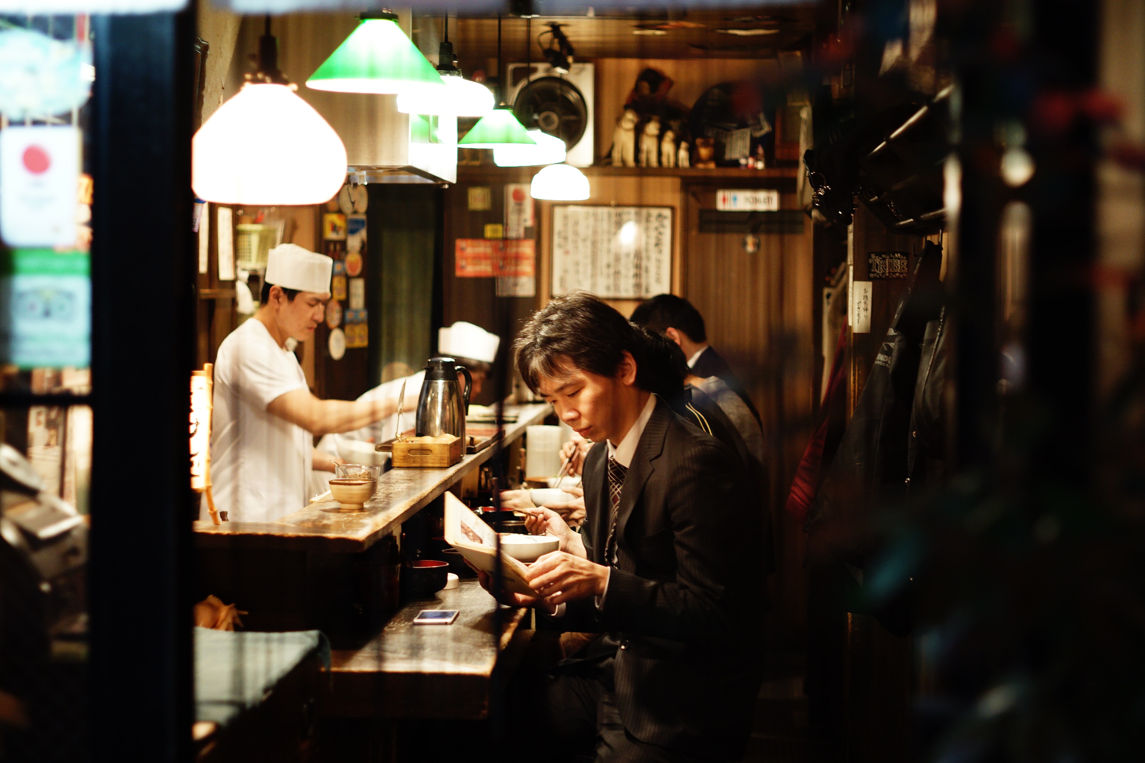 diners at a Japanese restaurant