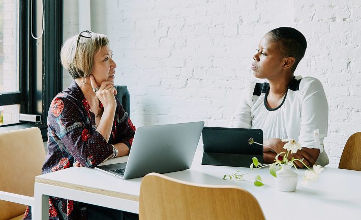 colleagues in a discussion