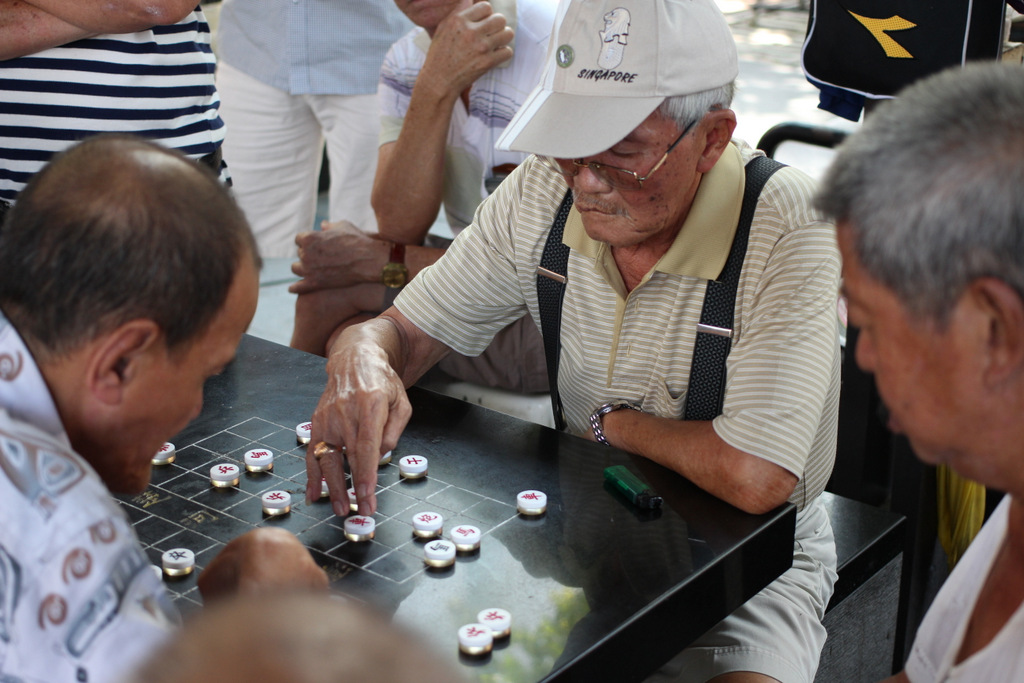 elderly playing chess