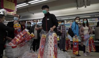 shoppers hoarding toilet paper