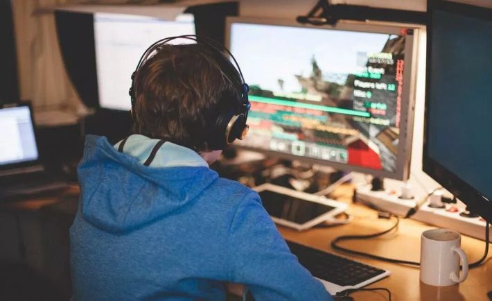 a child playing video games